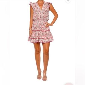 Poupette St. Barth Anais pink jonquille mini dress